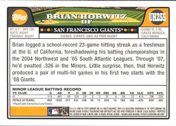 2008 Topps Updates & Highlights #UH255 Brian Horwitz Back