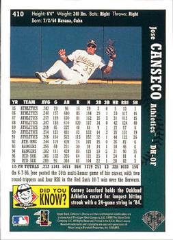 1997 Collector's Choice #410 Jose Canseco Back