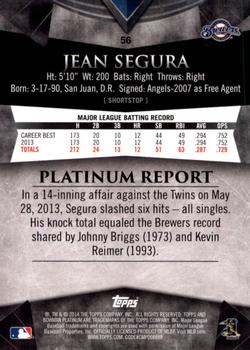 2014 Bowman Platinum #56 Jean Segura Back
