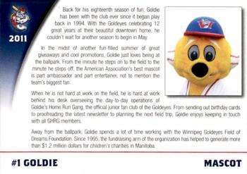 2011 Winnipeg Goldeyes #NNO Goldie Back