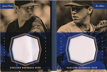 2013 Panini America's Pastime - Dual Exhibits Booklets Gold #OAK Jarrod Parker / Tom Milone Front