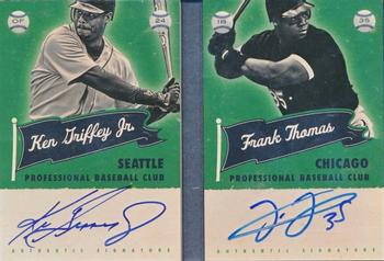 2013 Panini America's Pastime - Superstar Scripts Booklets Gold #9 Frank Thomas / Ken Griffey Jr. Front