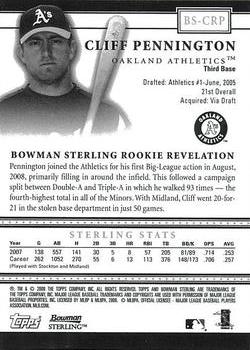 2008 Bowman Sterling #BS-CRPa Cliff Pennington Back