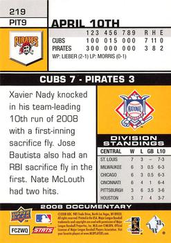 2008 Upper Deck Documentary #219 Xavier Nady Back