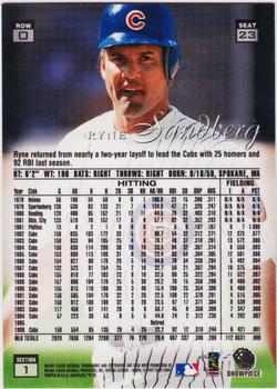 1997 Flair Showcase - Flair Showcase Row 0 (Showcase) #23 Ryne Sandberg Back