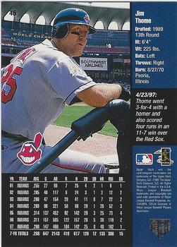 1998 Upper Deck Special F/X #45 Jim Thome Back