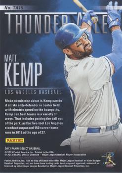 2013 Panini Select - Thunder Alley #TA15 Matt Kemp Back