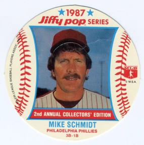 1987 Jiffy Pop Discs #16 Mike Schmidt Front