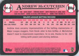 2014 Topps - 1989 Topps Die Cut Minis #TM-46 Andrew McCutchen Back