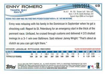 2014 Topps - Gold #49 Enny Romero Back