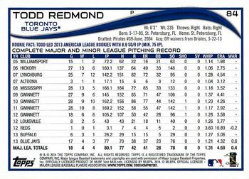 2014 Topps - Red Foil #84 Todd Redmond Back