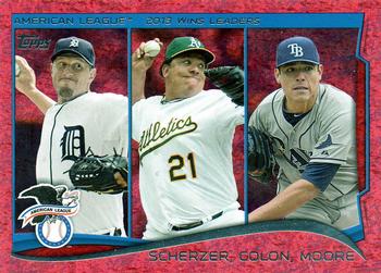 2014 Topps - Red Foil #299 Max Scherzer / Bartolo Colon / Matt Moore Front