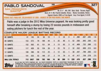 2014 Topps - Red Foil #327 Pablo Sandoval Back