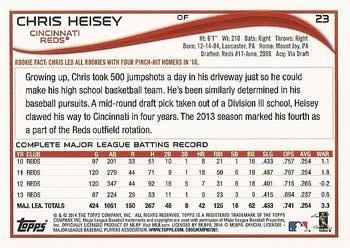 2014 Topps - Yellow #23 Chris Heisey Back