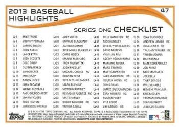 2014 Topps - Yellow #47 Chris Davis Back