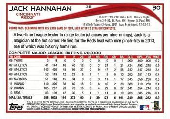 2014 Topps - Yellow #80 Jack Hannahan Back