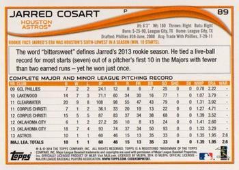 2014 Topps - Yellow #89 Jarred Cosart Back