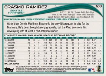 2014 Topps - Yellow #128 Erasmo Ramirez Back