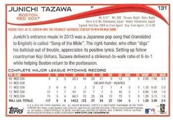 2014 Topps - Yellow #131 Junichi Tazawa Back