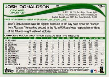 2014 Topps - Yellow #134 Josh Donaldson Back