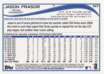 2014 Topps - Yellow #147 Jason Frasor Back