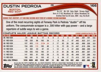 2014 Topps - Yellow #166 Dustin Pedroia Back