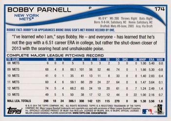 2014 Topps - Yellow #174 Bobby Parnell Back