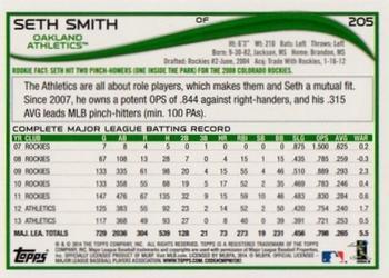 2014 Topps - Yellow #205 Seth Smith Back