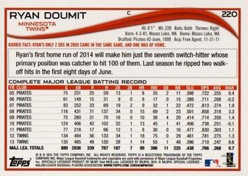 2014 Topps - Yellow #220 Ryan Doumit Back