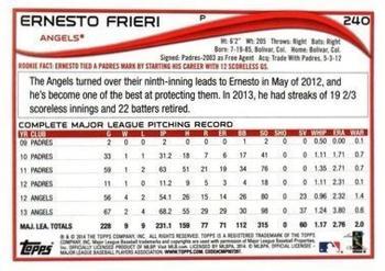 2014 Topps - Yellow #240 Ernesto Frieri Back