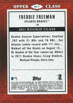 2014 Topps - Upper Class #UC-7 Freddie Freeman Back