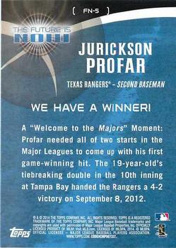 2014 Topps - The Future is Now #FN-5 Jurickson Profar Back