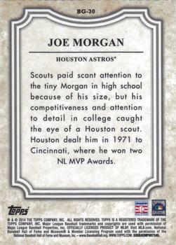 2014 Topps - Before They Were Great #BG-30 Joe Morgan Back