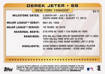 2014 Topps - Super Veteran #SV-3 Derek Jeter Back
