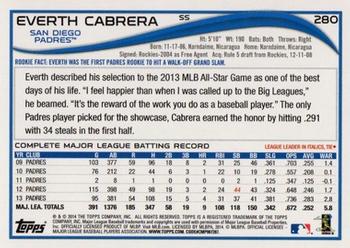 2014 Topps - Red #280 Everth Cabrera Back