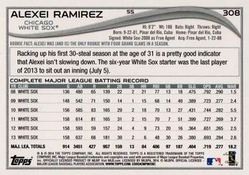 2014 Topps - Red #308 Alexei Ramirez Back