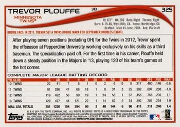 2014 Topps - Red #325 Trevor Plouffe Back