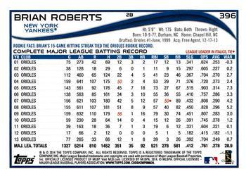 2014 Topps - Red #396 Brian Roberts Back