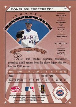 1997 Donruss Preferred #18 Bill Pulsipher Back