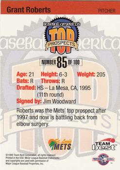 1999 Team Best Baseball America #85 Grant Roberts Back