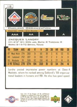 2000 SP Top Prospects #18 Jacques Landry Back