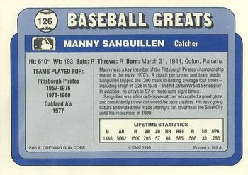 1990 Swell Baseball Greats #126 Manny Sanguillen Back