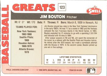 1991 Swell Baseball Greats #123 Jim Bouton Back