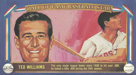 1982 Davco Hall of Fame Baseball Stars #24 Ted Williams Front