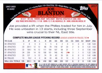 2009 Topps #207 Joe Blanton Back