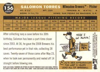 2009 Topps Heritage #156 Salomon Torres Back