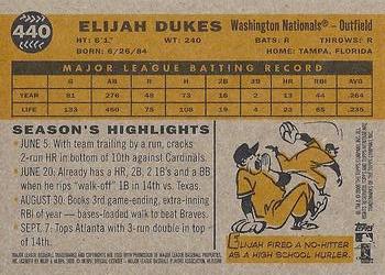 2009 Topps Heritage #440 Elijah Dukes Back