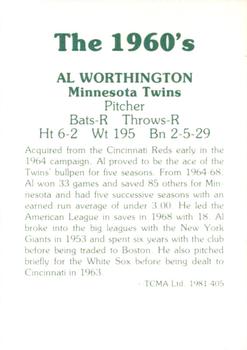 1981 TCMA The 1960's II #405 Al Worthington Back
