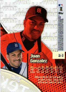 2000 Topps Tek - Pattern 02 #3-2 Juan Gonzalez Back