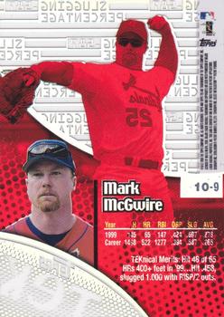 2000 Topps Tek - Pattern 09 #10-9 Mark McGwire Back